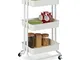 Relaxdays Carrello Cucina Portafrutta, Mobiletto Portaoggetti 3 Ripiani, Scaffale Bagno Sa...