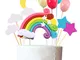 Zonon Cupcake Topper Set, Includere Palloncino a Forma Arcobaleno Nuvola Luna Stella Cupca...