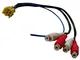 Aerzetix - Adattatore connettore spina, con presa Mini-ISO giallo verso 4 uscite RCA phono...