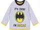 Batman - Maglietta a maniche lunghe per bambino, colore: Grigio/Giallo da 3 a 24 mesi grig...