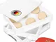 RoyalFay® Scatola per pizza 30 x 40 x 7 cm con coperchio contenitore in plastica bianco pe...