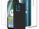 LYZXMY Cover per Motorola Moto E13 4G (6.5") Trasparente + Nero Custodia + [2 Pezzi] Pelli...