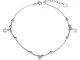 SHEGRACE Cavigliera da Donna con Stelle e Piccole Perle in Argento Sterling 925, Argento,...