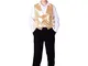 Dress Up America- Vest of Fully Lined Gold Sequins for Adults per Adulti, Oro, taglia medi...