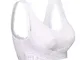 iClosam Reggiseno Senza Ferretto, Reggiseno Bra Pizzo Fibbia Laterale Anteriore con Imbott...