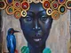 Donne africane astratte Retro Ritratto Dipinto ad Olio su Tela Arte scandinava Poster e in...
