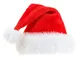 Ptsaying Cappello Babbo Natale, Morbido Cappello di Natale in Peluche, Cappello di Babbo N...