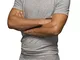 LVB Premium Stretch T-Shirt Maglia con Scollo a V Profondo in Cotone, Intimo Uomo