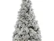 Moranduzzo Albero Natale Alaska Verde Innevato cm.240 con 510 Luci LED