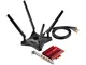 ASUS PCE-AC88 Adattatore PCIe Wireless Dual-Band AC3100, 2100Mbps /1000Mbps, 4 x R SMA Ant...