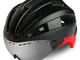 Grist CC Casco da Bicicletta, Occhiali da Equitazione magnetici Rimovibili con Protezione...