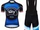 logas Abbigliamento Completo Ciclismo Uomo Tuta Bici da Corsa Estivo Maglia MTB Manica Cor...