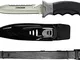 Cressi Borg Knife - Coltello Subacqueo Unisex Adulto Lama, Nero/Lama Argento, da 26.5 cm