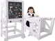 YOLEO Torre Montessoriana Learning Tower Pieghevole, Torre di Apprendimento per Bambini, P...