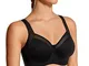 SYROKAN Donna Reggiseno Sportivo Impatto Elevato Dorso a Vogatore con Ferretto Nero 3C