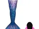 DNFUN Costume da Bagno a Coda Sirena Bambina con Pinna Coda da Sirena Cosplay Costume con...