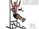 Sportstech PT300 Power Tower, 7-in-1 Attrezzi Palestra Casa, Pull-Up e Dip Bars per Bodybu...