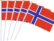 Bandiera Norvegia, 25 pezzi, motivo: bandiera Norvegese Tenuto a mano per sfilati, eventi...