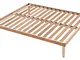 Evergreenweb - Rete Matrimoniale Fissa 160x190 alta 35 cm a Doghe in Legno Naturale ORTOPE...