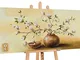 YS-Art | Dipinti a Mano Colori acrilici Vaso di Fiori II | Quadro Dipinto a Mano | 115x50c...