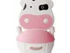 Bearhouse Vasino per Bimbi Bimbo Vasetto WC per Bambini Animali con Coperchio Mucca Rosa