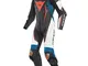 TUTA DAINESE INTERA D-AIR MISANO 2 ESTIVA PELLE (52 - NERO MATT-WHITE-LIGHT BLUE)