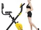 Cyclette Pieghevole, Bici da Bici per Interni Ultra-Sottile, Cyclette da Casa per Cross-Tr...