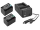 3in1 Set per il Sony FDR-AX53 / AX53 Ultra HD Camcorder - 2 Premium cellulari Sony NP-FV70...