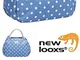 New Looxs Tosca Midi - Borsa a Pois, Colore Blu