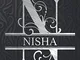 Nisha: Silver Monogram Letter N The Nisha Name - Nisha Name Custom Gift Planner Calendar N...