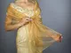 Stole donna organza scialli vestito da sposa nuziale poncho gold oro