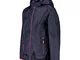 CMP Packpocket Rain Jacket, Girl's, Navy-Red Kiss, 140