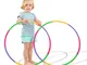 RayE - 2 hula hoop per bambini, forniti con custodia dotata di coulisse, 8 giunzioni per h...