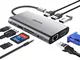 EUASOO HUB USB C Adattatore 10 in 1 in Alluminio per Porte Type C con Uscita HDMI 4K, Giga...