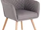 CLP Poltroncina Design Scandinavo Gent in Tessuto I Sedia Attesa Imbottita con Braccioli I...