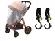 Zanzariera Universale Passeggino, Passeggini Bambini Zanzariera, con 2 Ganci Passeggino, p...