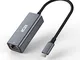 ICZI Adattatore USB C Ethernet Cavo RJ45 1000Mbps in Alluminio Gigabit a Tipo C (Thunderbo...
