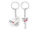 Bigboba, 1 coppia di romantici portachiavi con scritta ‘I Love you’, smile portachiavi a f...