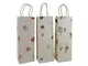 Eco Bags Borse Regalo Realizzato a Mano Porta-vino Bougainvillea, Iris e Foglie - Set da 3...