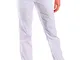 Isacco 044000 Pantalone con Elastico, Taglia XL, Bianco