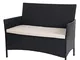 Mendler Serie Halden per l'esterno Divano Sofa 2 posti polyrattan Antracite con Cuscino Av...