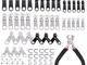 ECYC® 85pcs Metallo Fix Instant Instant Cerniera di Ricambio Rapida per Cerniere di Ripara...