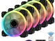 EZDIY-FAB RGB Ventola Ultra Silenziose per Case 120 mm, con LED, Dissipatori di Calore e R...