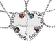 set di 4 collanine dell'amicizia, con ciondolo a forma di cuore, motivo , Best Friends For...