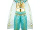 VAMEI Jasmine Costume Bambina Principessa Ragazze Costume Halloween Principessa Vestita Co...