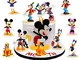 Mickey Mini Figure Set, 6pcs Mickey Torta Compleanno Cake Toppers, Mini Figurine Decorazio...
