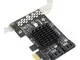 Hopcd PCI-E a SATA3.0 Scheda di espansione, Scheda di espansione da PCI-E a SATA3.0 a 2 Po...