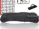 POWRX - Battle Rope 12M x 50 mm Ø + Gancio da Parete & PDF Workout (Nero)