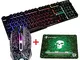 UrChoiceLtd T6 Arcobaleno Retroilluminazione Ergonomic Keyboard + 2400DPI 6 Tasto Dell'arc...