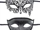 TANKEY Coppia Maschera Veneziana Set per Masquerade Wedding Ball Halloween Party Mardi Gra...